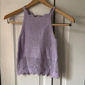 Old Navy Purple Knit Cropped Tank Top